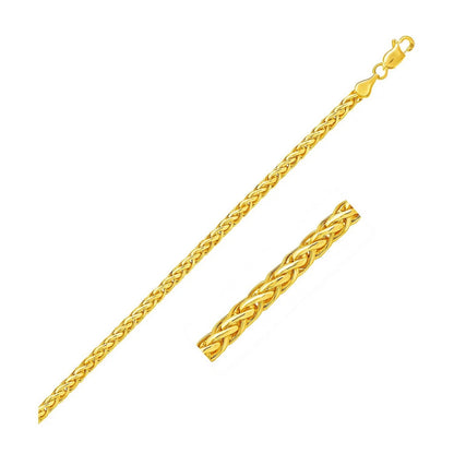 14k Yellow Gold Diamond Cut Round Franco Bracelet (2.70 mm)