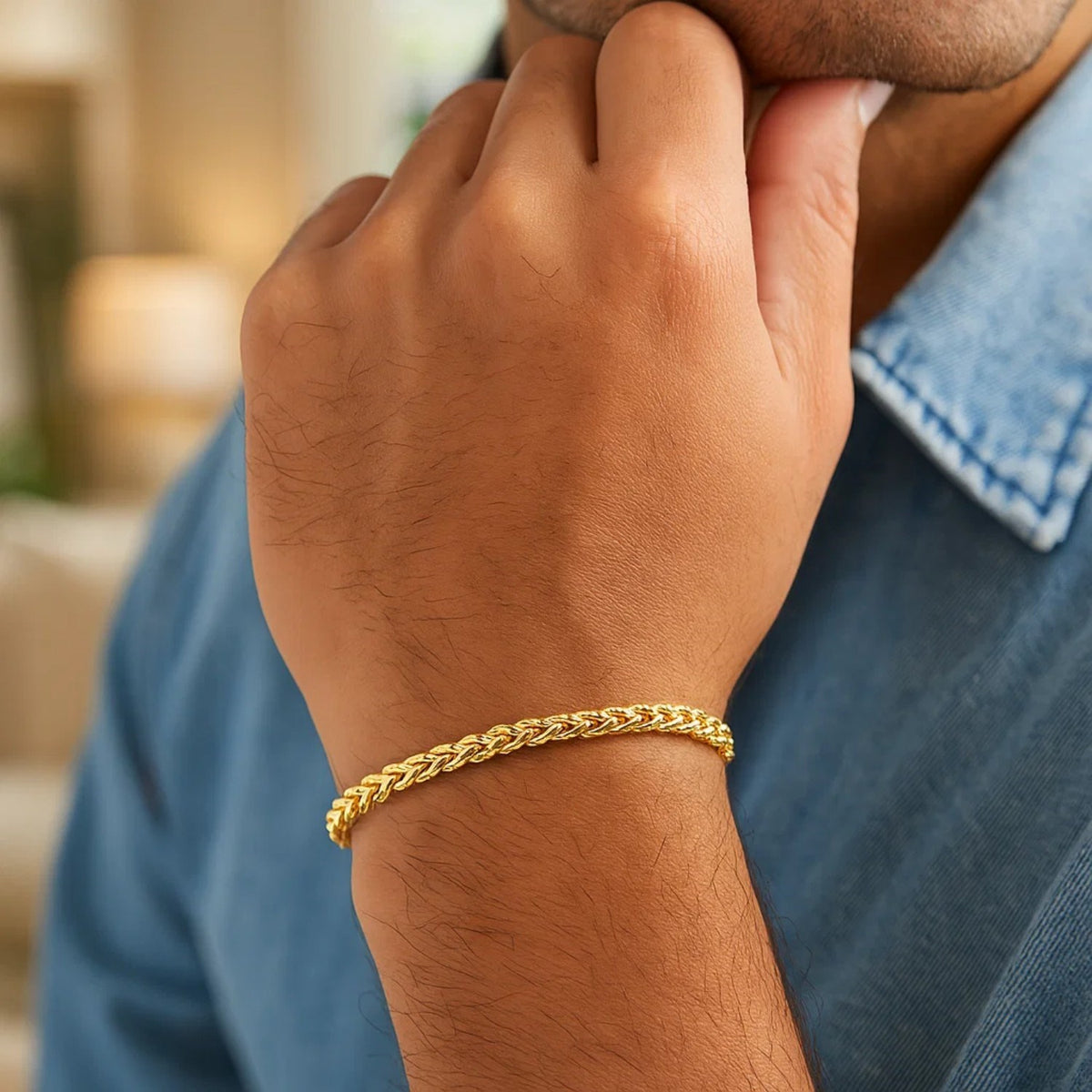 14k Yellow Gold Diamond Cut Round Franco Bracelet (2.70 mm)