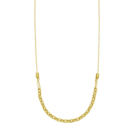 14K Yellow Gold Adjustable Rolo Link Necklace