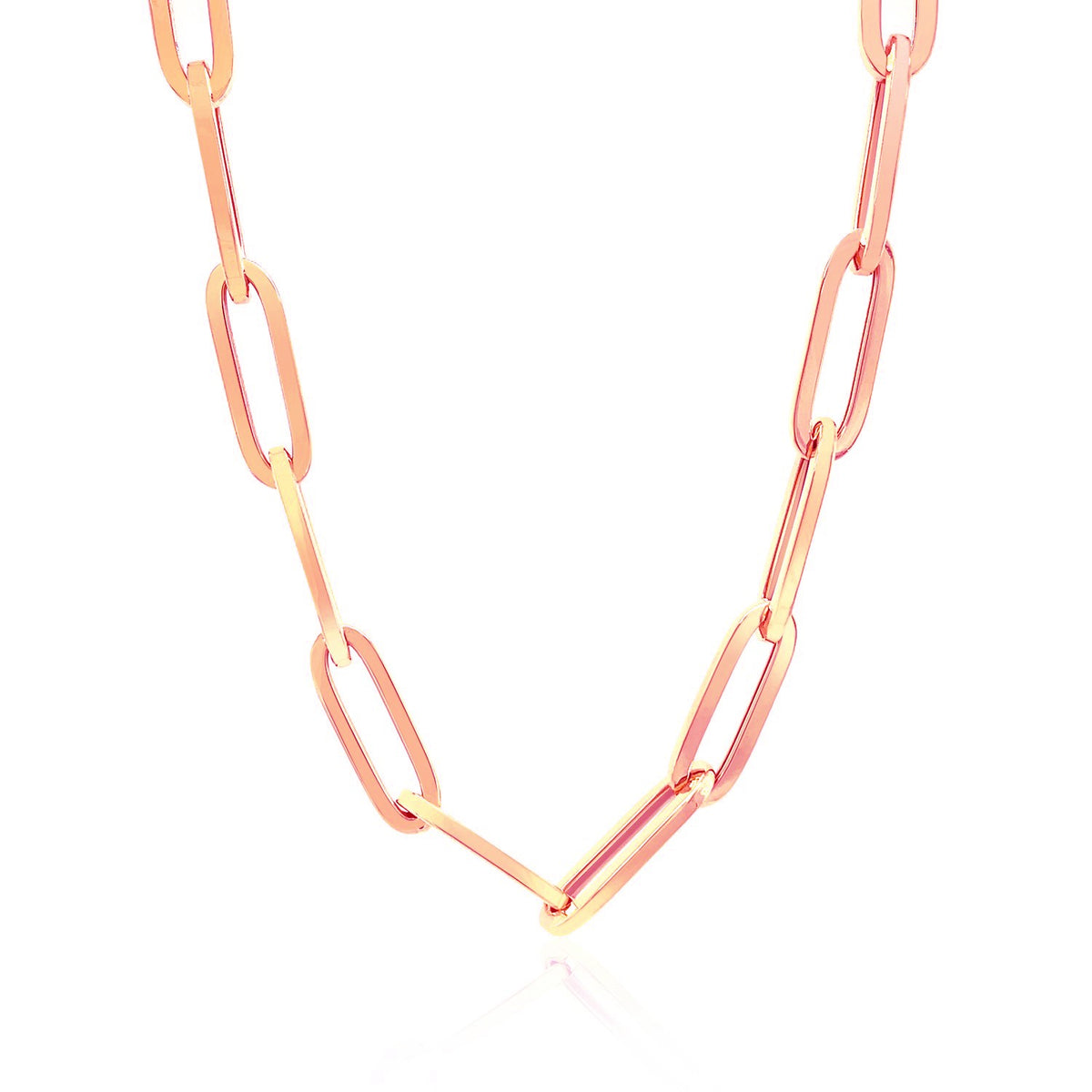 14K Yellow Gold Wide Paperclip Chain