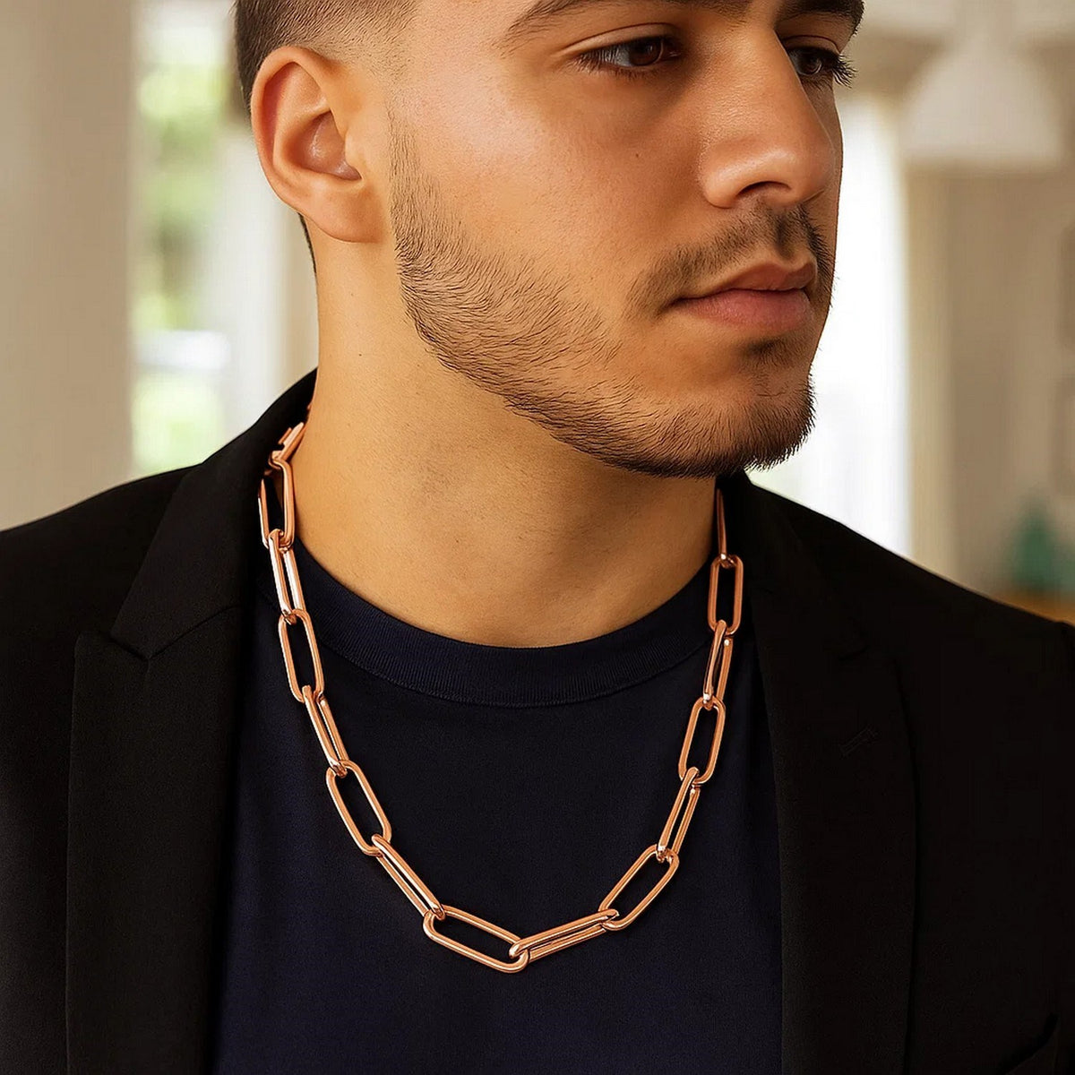 14K Yellow Gold Wide Paperclip Chain