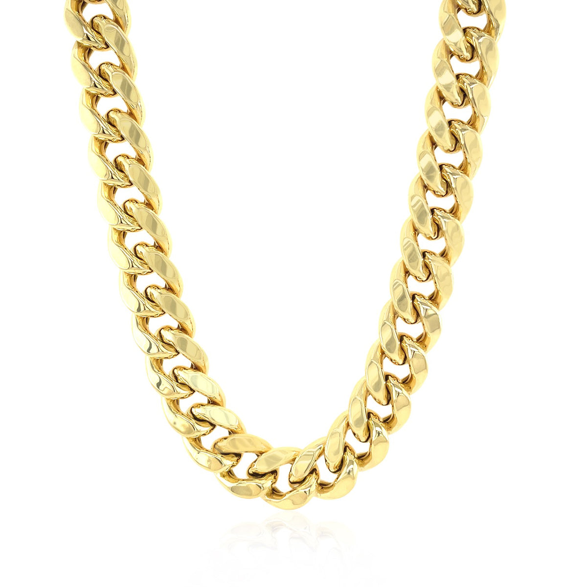 14k Yellow Gold Semi Solid Miami Cuban Chain