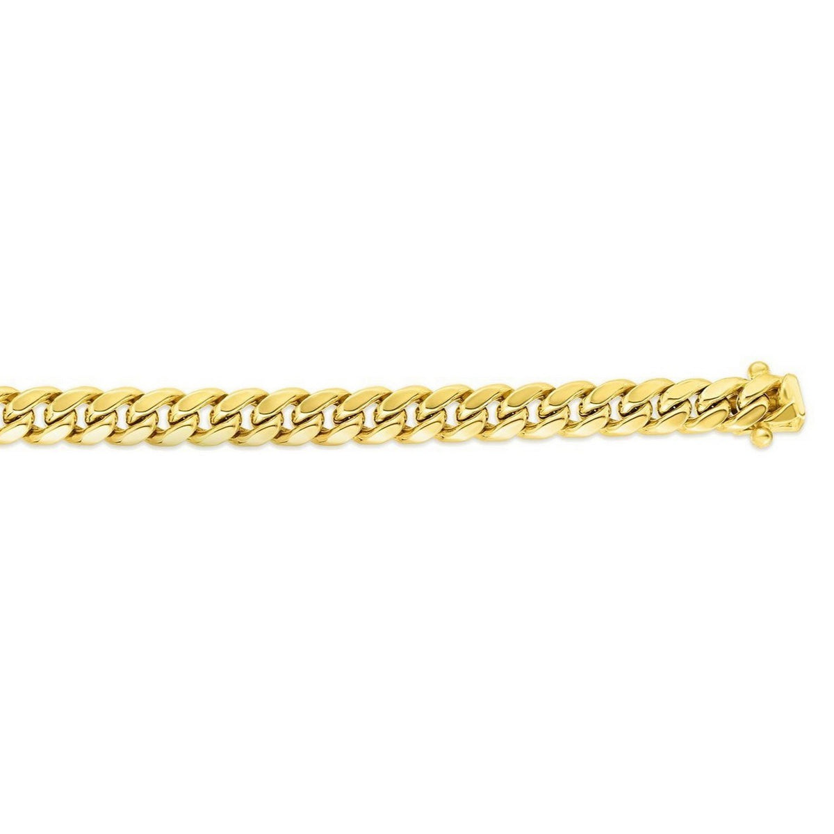 14k Yellow Gold Semi Solid Miami Cuban Chain