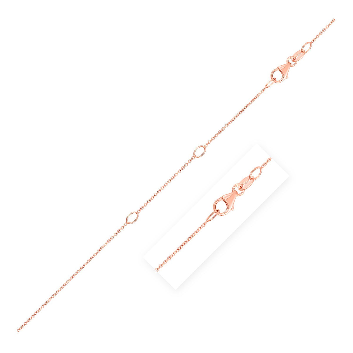 Double Extendable Cable Chain in 14k