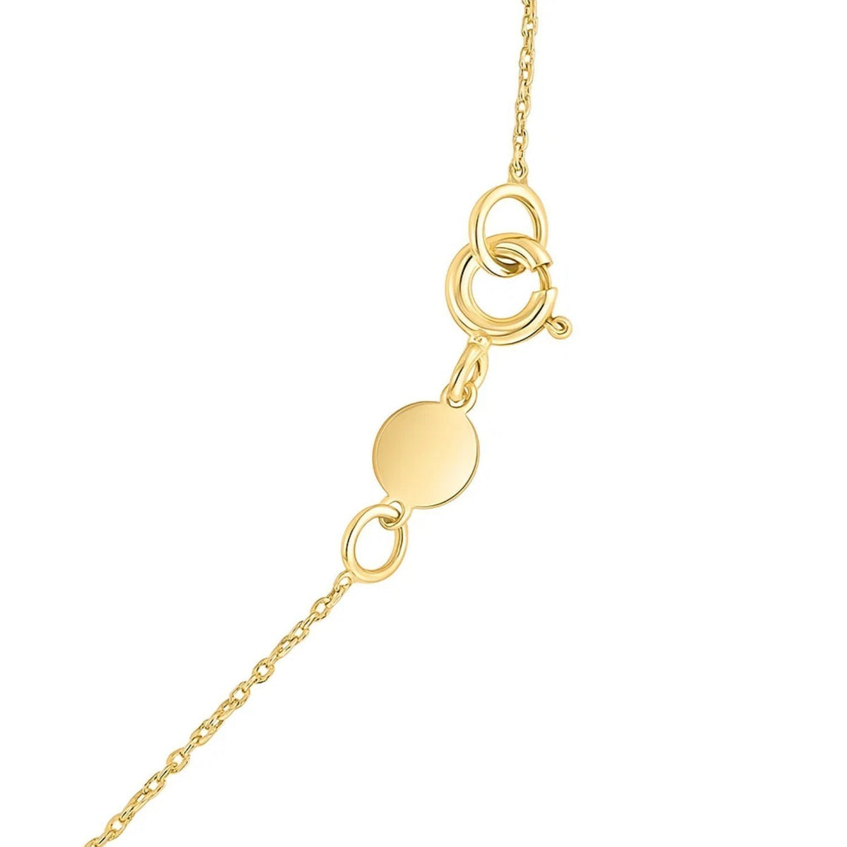 14K Yellow Gold Mini Diamond P Initial Pendant Necklace