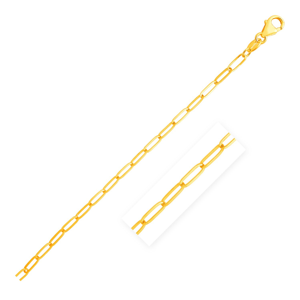 14K Yellow Gold Paperclip Bracelet  (4.00 mm)