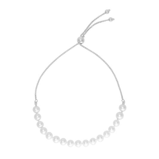 14k Adjustable Friendship Bracelet with Pearls (5.00 mm)