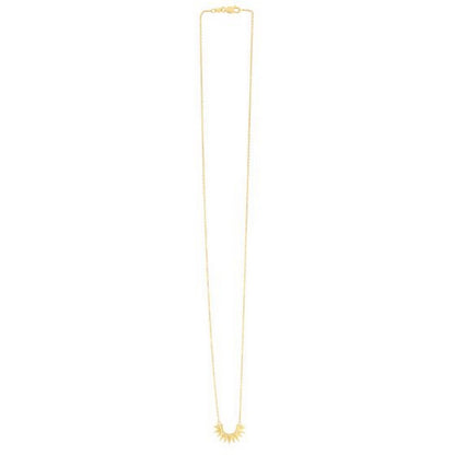 14k Yellow Gold Polished Sunburst Necklace