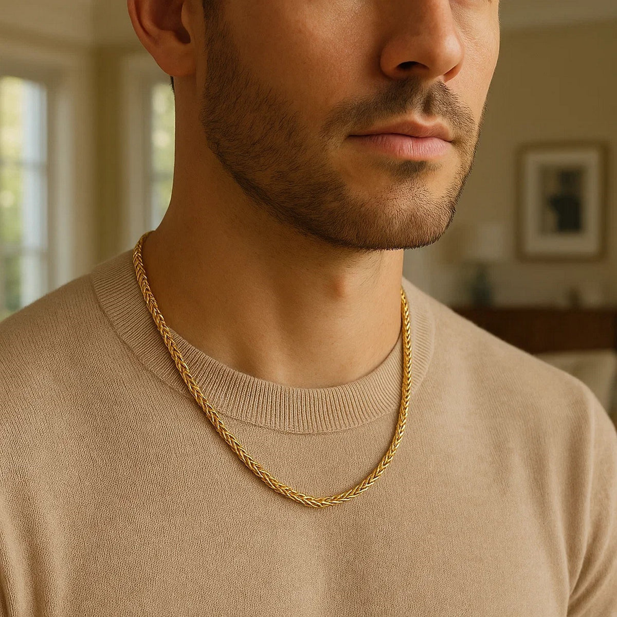 14k Yellow Gold Light Weight Wheat Chain