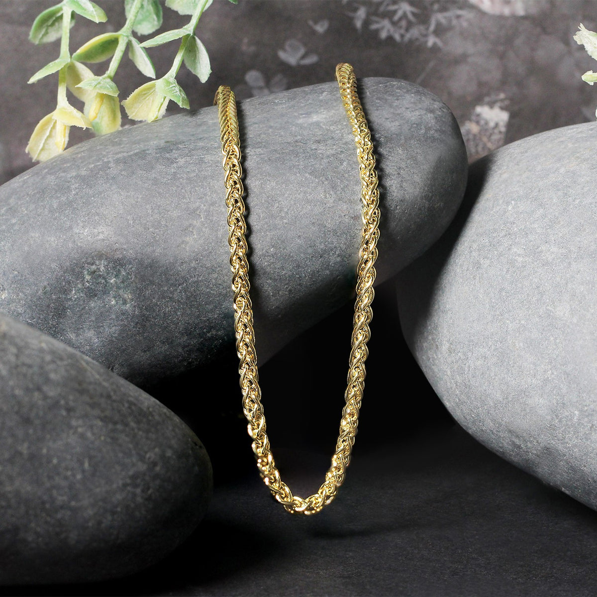 14k Yellow Gold Light Weight Wheat Chain