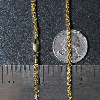 14k Yellow Gold Light Weight Wheat Chain