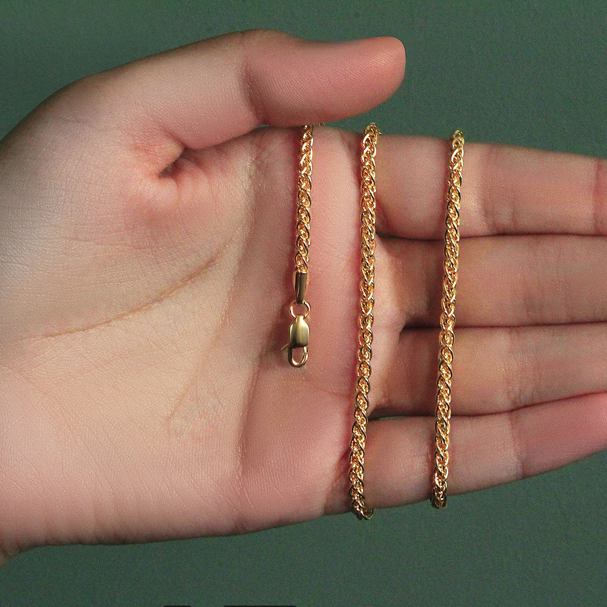 14k Yellow Gold Light Weight Wheat Chain