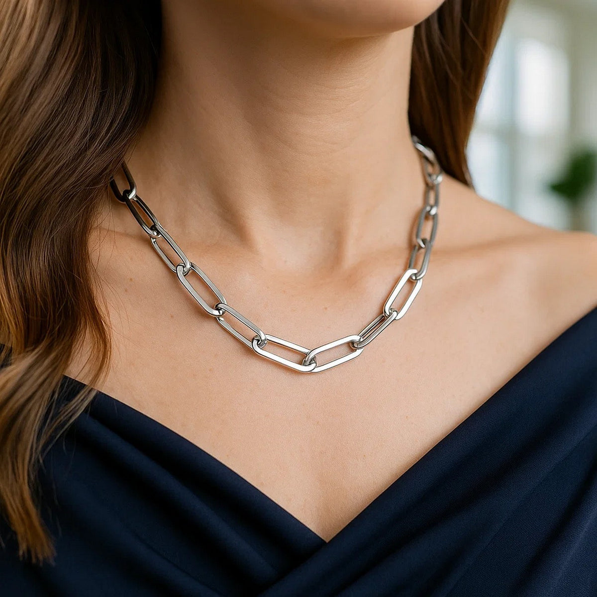 14K Yellow Gold Wide Paperclip Chain