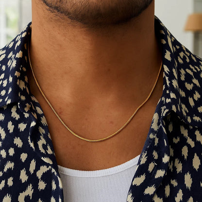 14K Yellow Gold Oval Snake Chain