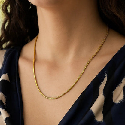 14K Yellow Gold Oval Snake Chain