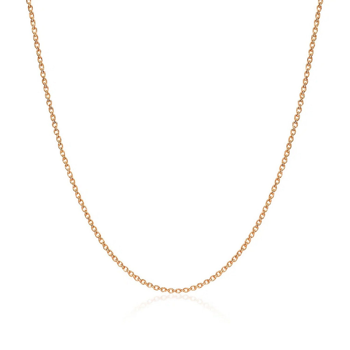14k Rose Gold Diamond Cut Cable Link Chain (1.10 mm)