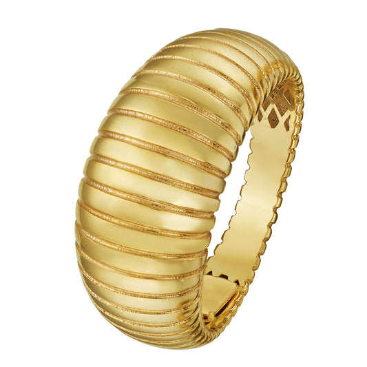 14K Yellow Gold Graduated Tubogas Ring (9.60 mm)