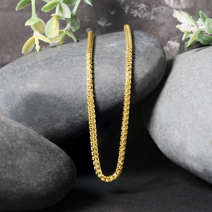 14k Yellow Solid Gold Diamond Cut Round Franco Chain