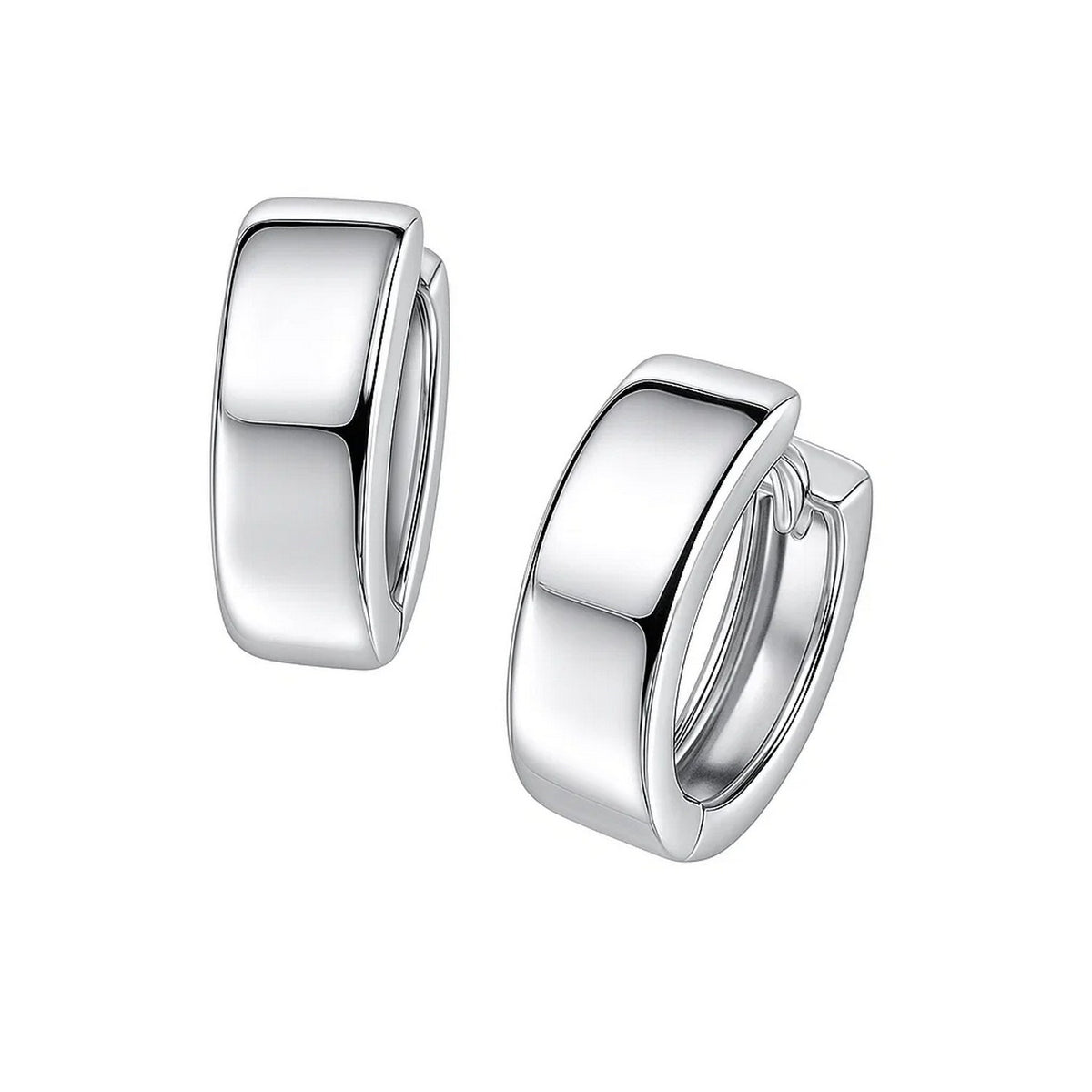 14k White Gold Snuggable Hoop Earrings