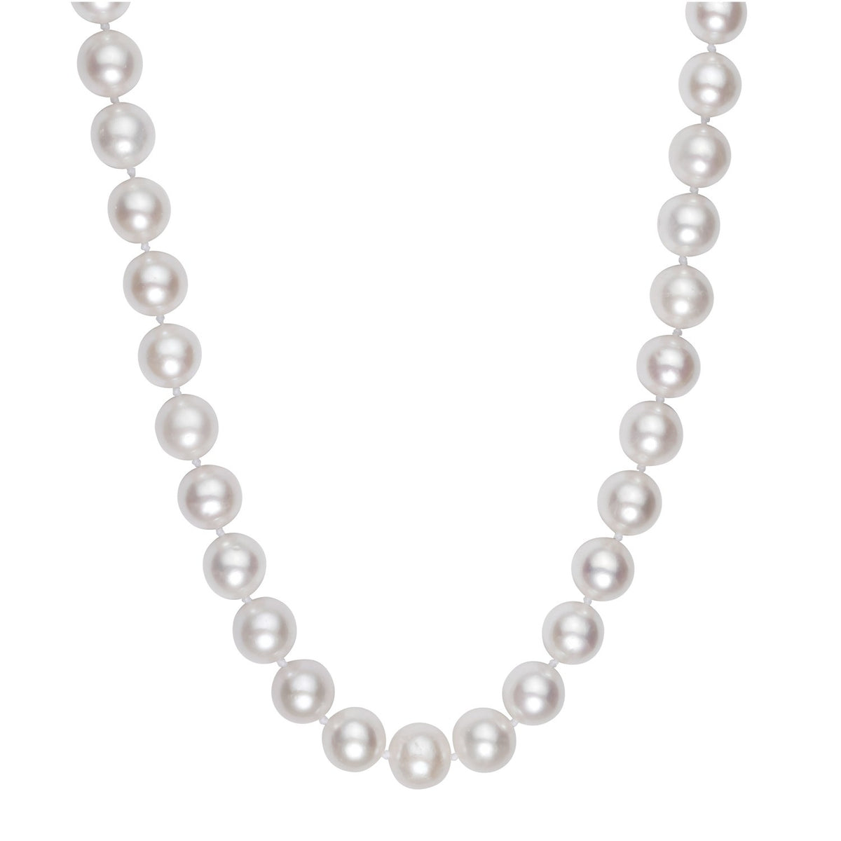 Pearl Necklace with Ball Clasp in 14K Yellow Gold