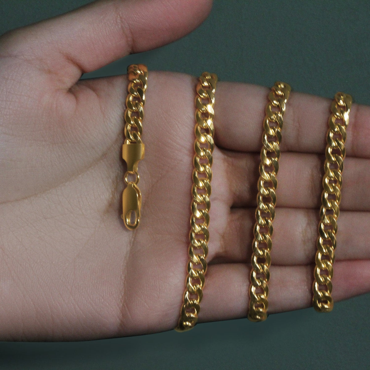 14k Miami Cuban Semi Solid Chain
