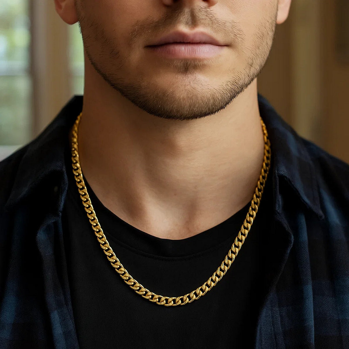 14k Miami Cuban Semi Solid Chain