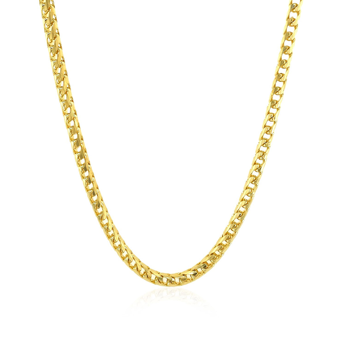 14k Yellow Solid Gold Diamond Cut Round Franco Chain