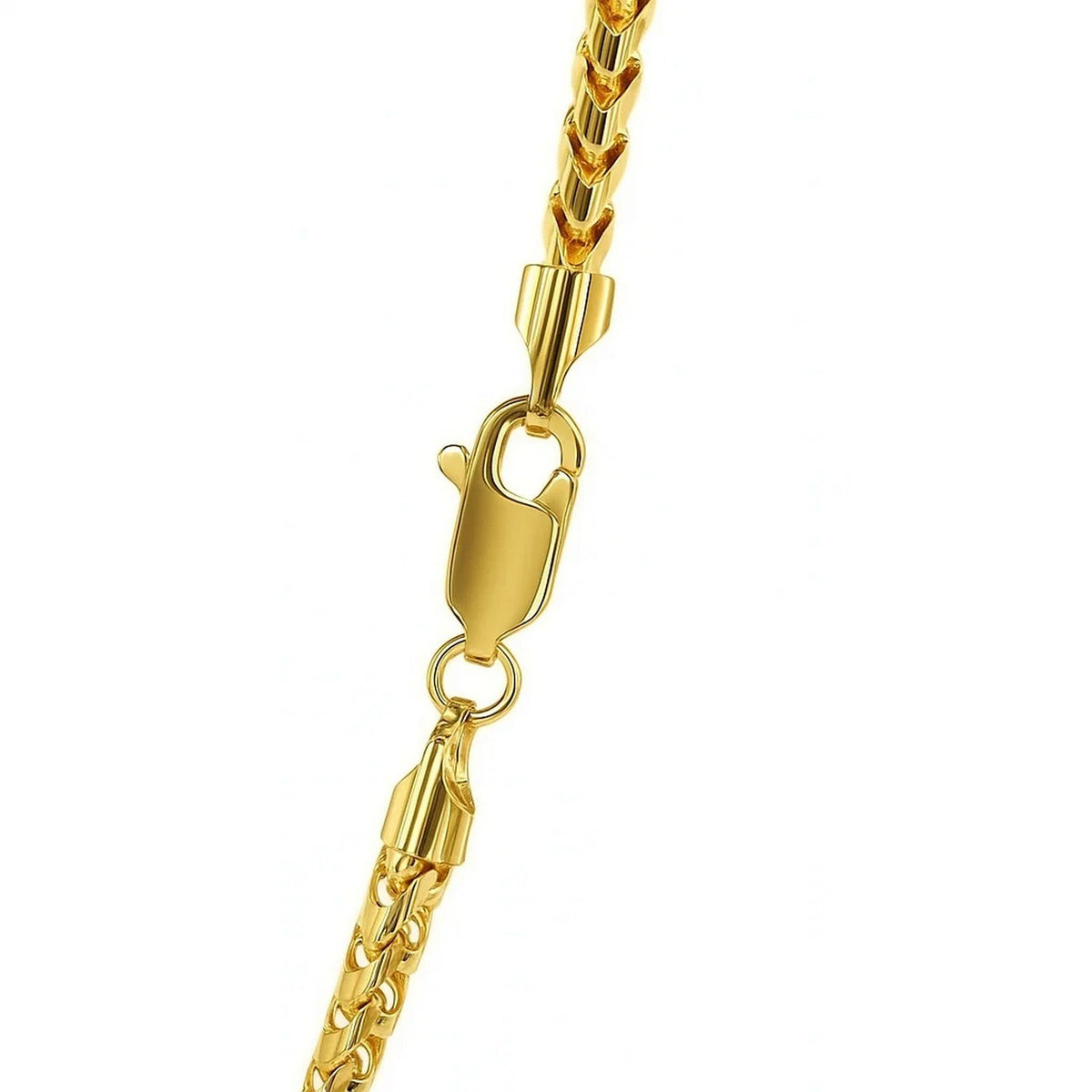14k Yellow Solid Gold Diamond Cut Round Franco Chain