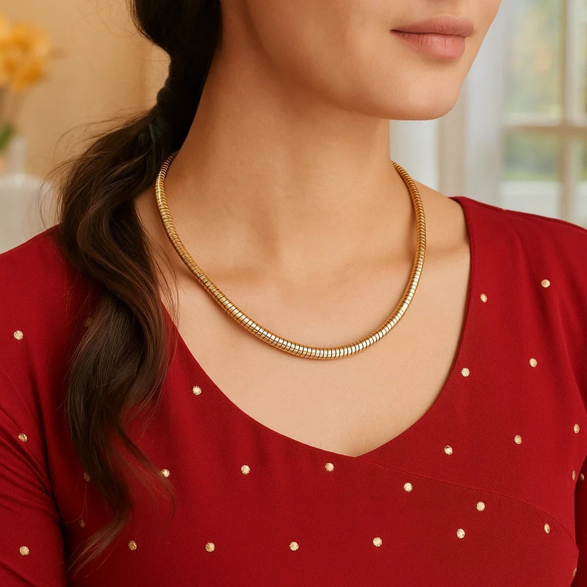 Tubogas Necklace in 14K Yellow Gold (5.00 mm)