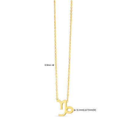 14K Yellow Gold Capricorn Necklace