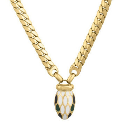 Le Serpent Curb Link Necklace in 14K Yellow Gold
