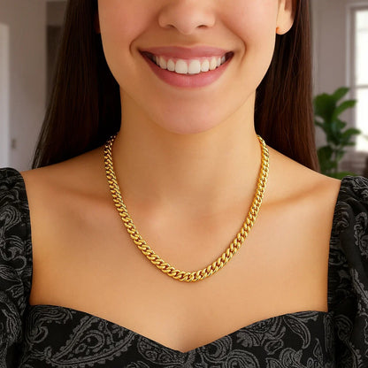 14k Yellow Gold Semi Solid Miami Cuban Chain