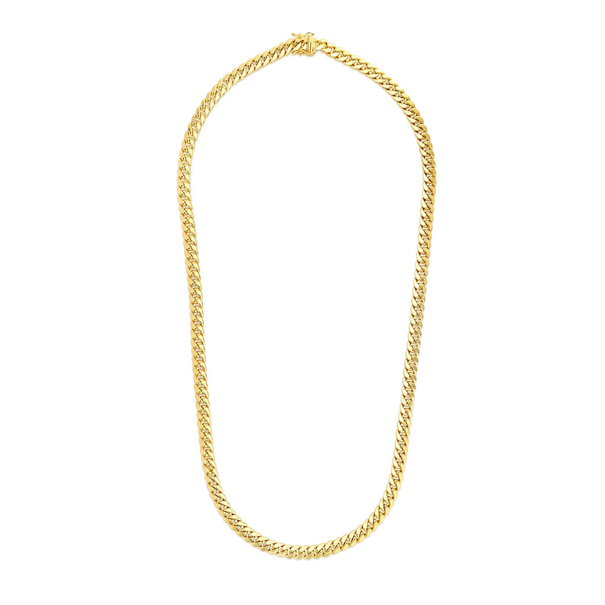 14k Yellow Gold Semi Solid Miami Cuban Chain