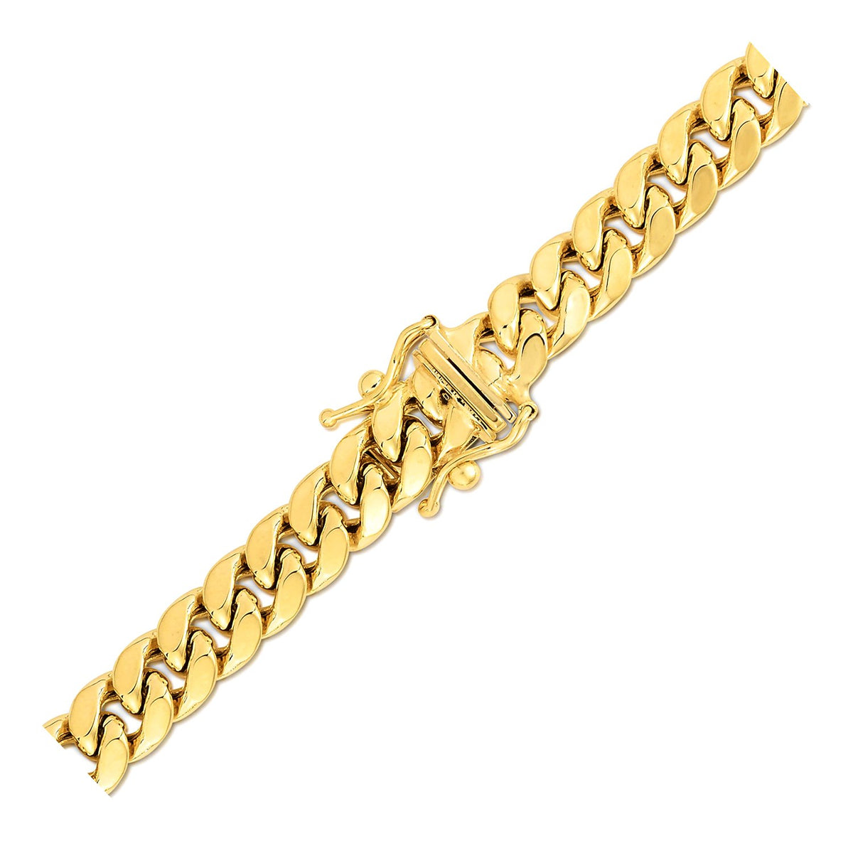 14k Yellow Gold Semi Solid Miami Cuban Chain