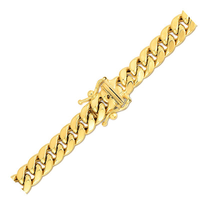 14k Yellow Gold Semi Solid Miami Cuban Chain