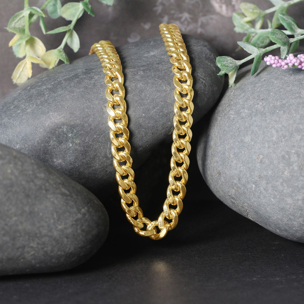 14k Yellow Gold Semi Solid Miami Cuban Chain