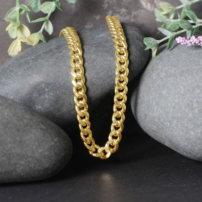 14k Yellow Gold Semi Solid Miami Cuban Chain