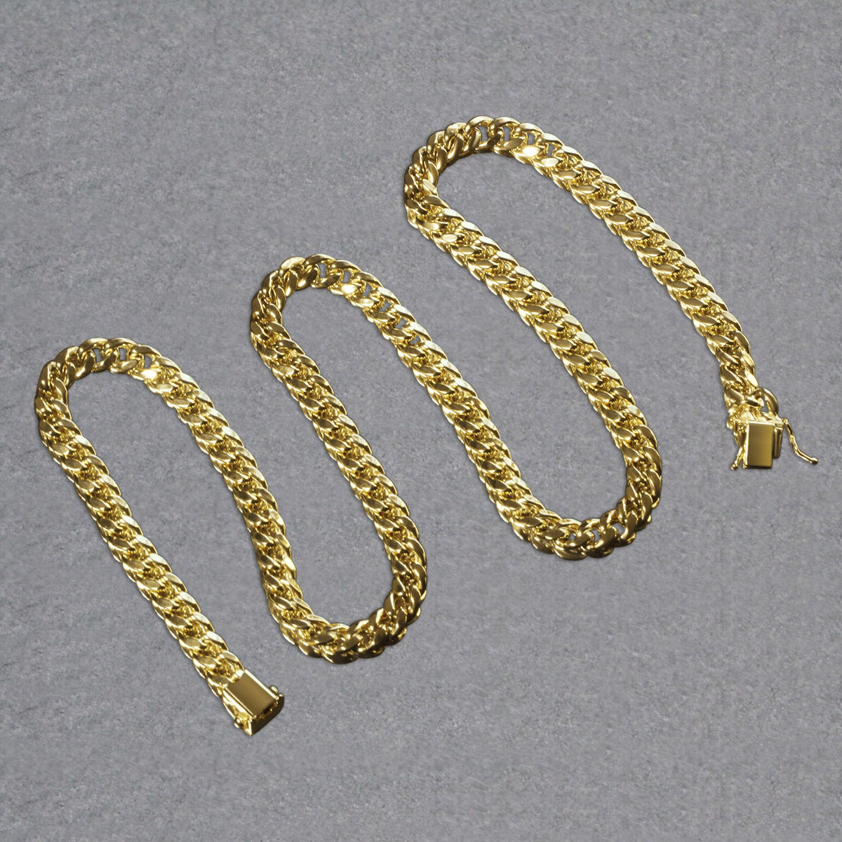 14k Yellow Gold Semi Solid Miami Cuban Chain