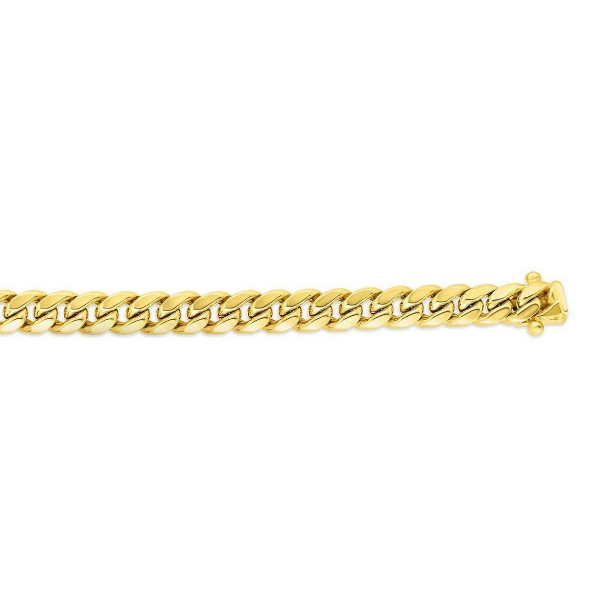 14k Yellow Gold Semi Solid Miami Cuban Chain