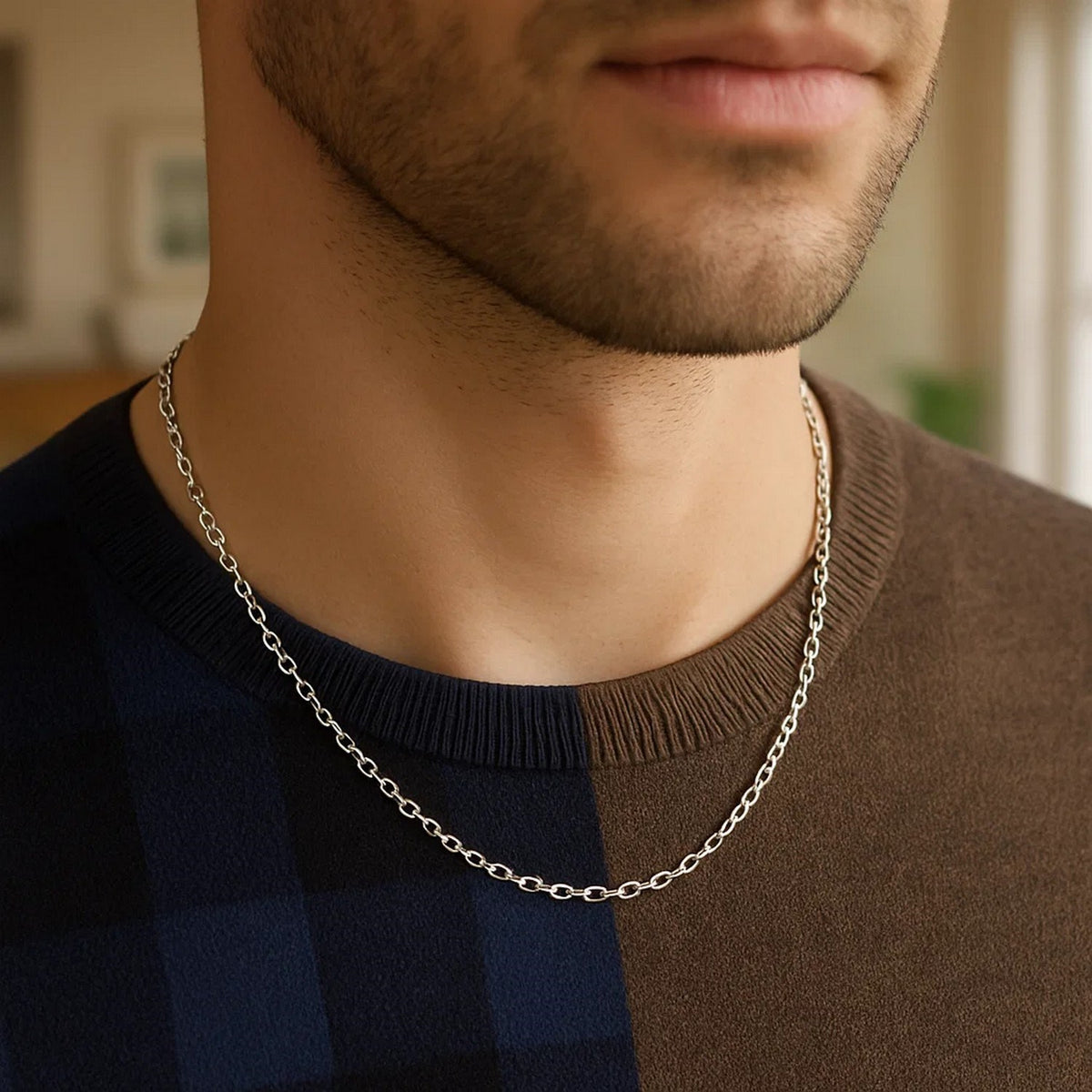 14k Yellow Gold Round Cable Link Chain