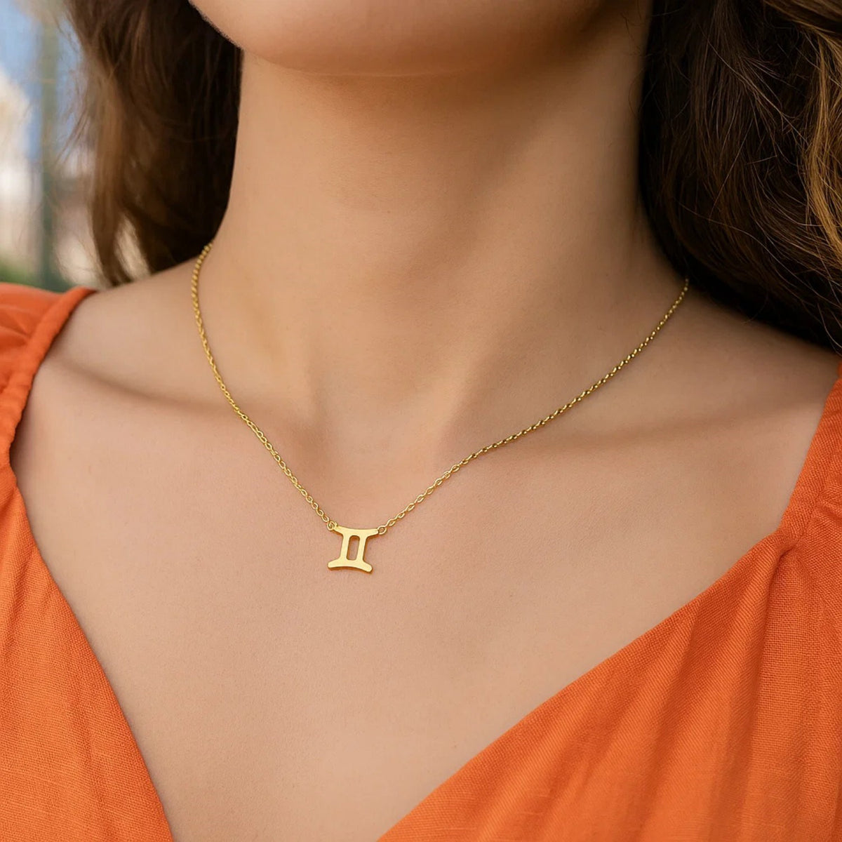 14K Yellow Gold Gemini Necklace