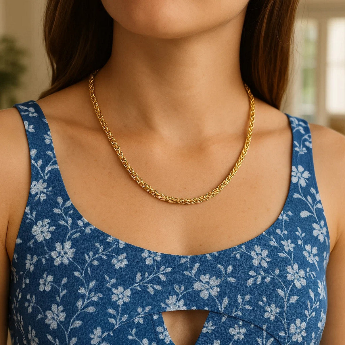14k Yellow Gold Diamond Cut Round Franco Chain