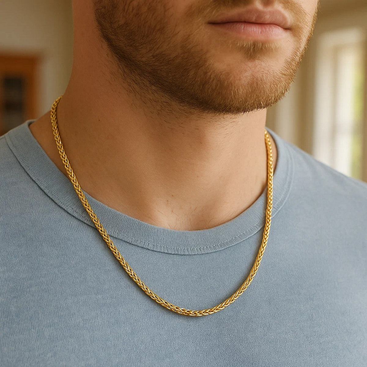 14k Yellow Gold Diamond Cut Round Franco Chain