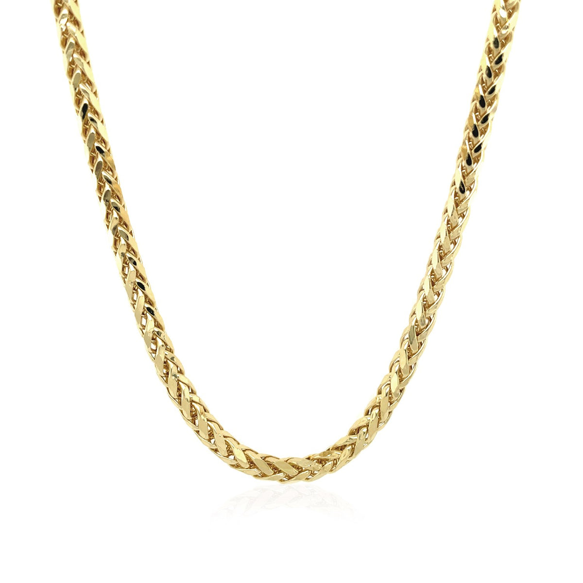 14k Yellow Gold Diamond Cut Round Franco Chain