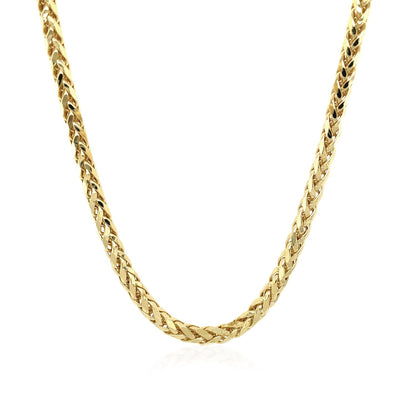 14k Yellow Gold Diamond Cut Round Franco Chain