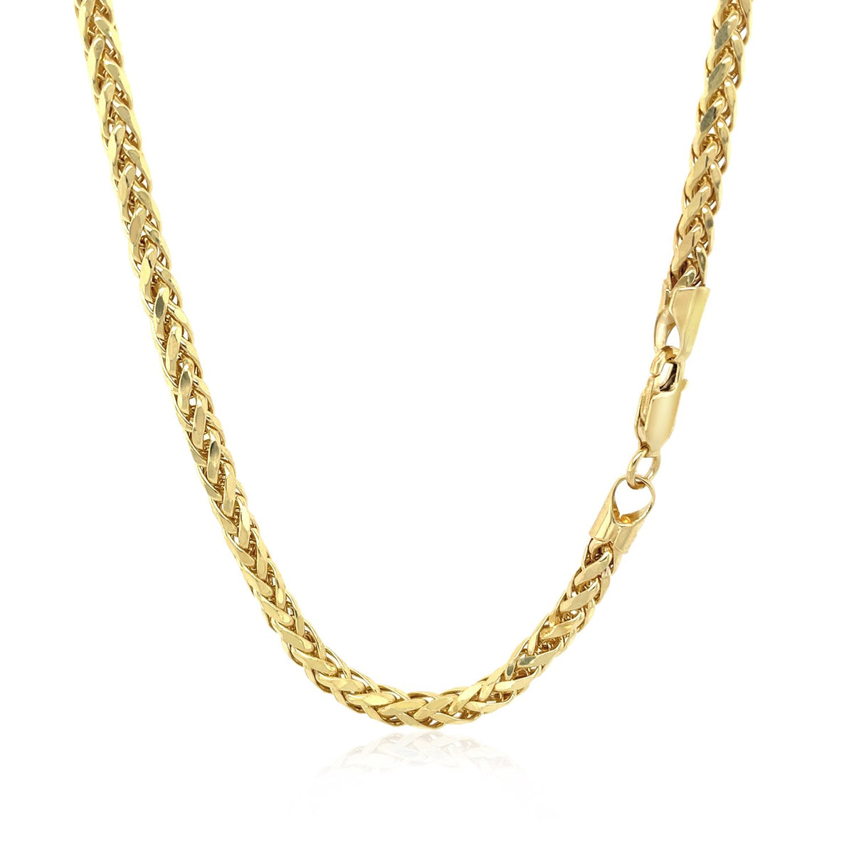 14k Yellow Gold Diamond Cut Round Franco Chain