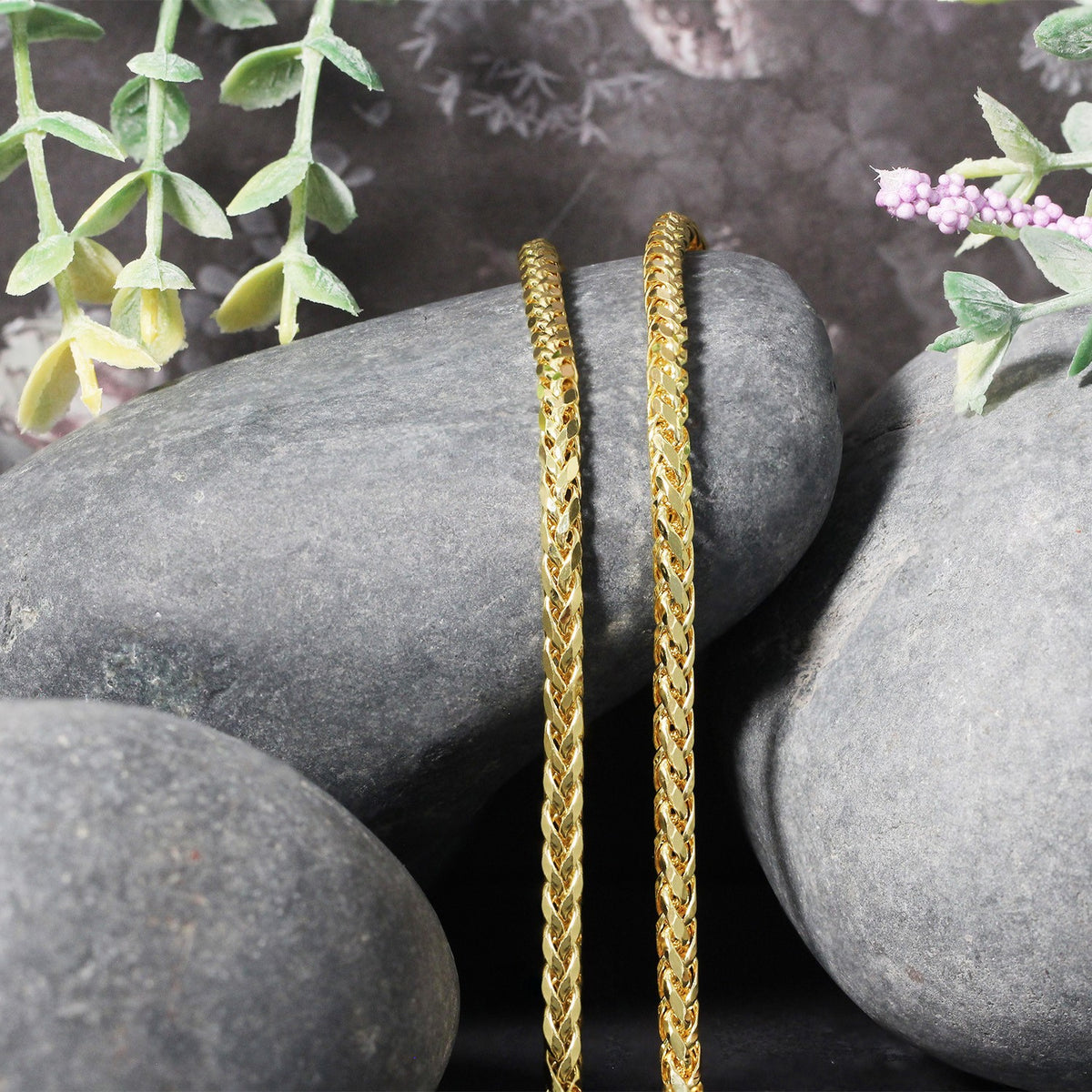 14k Yellow Gold Diamond Cut Round Franco Chain