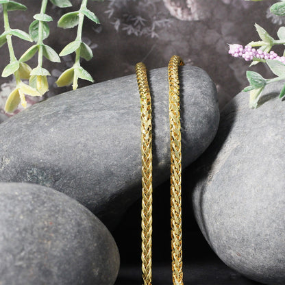 14k Yellow Gold Diamond Cut Round Franco Chain