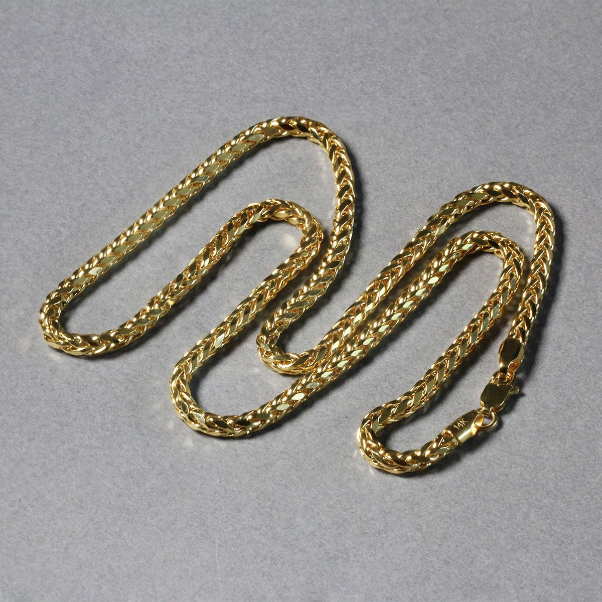 14k Yellow Gold Diamond Cut Round Franco Chain