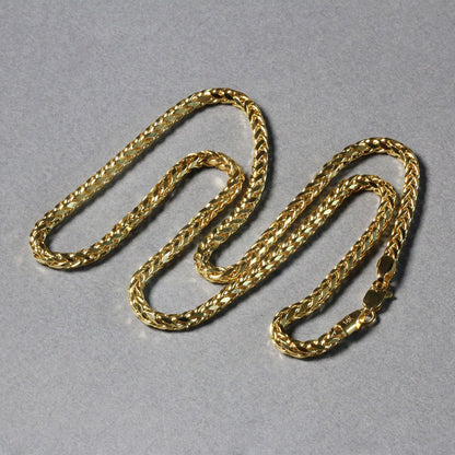 14k Yellow Gold Diamond Cut Round Franco Chain